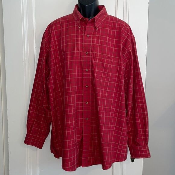 Brooks Brothers red, tan & green check cotton long sleeve shirt - Picture 1 of 10